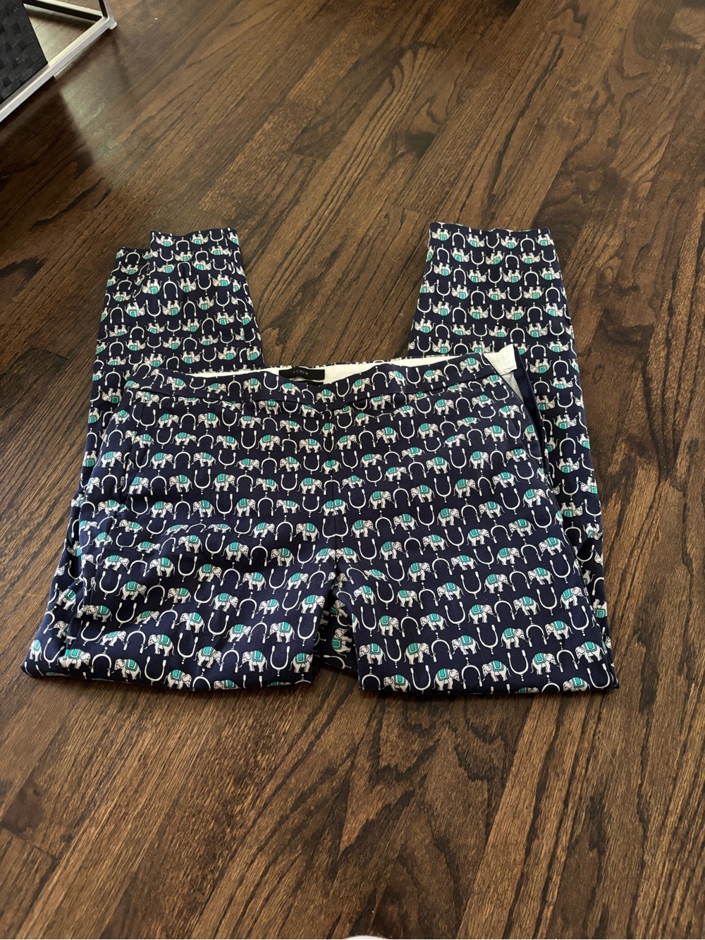 Navy Blue Elephant Print Pants